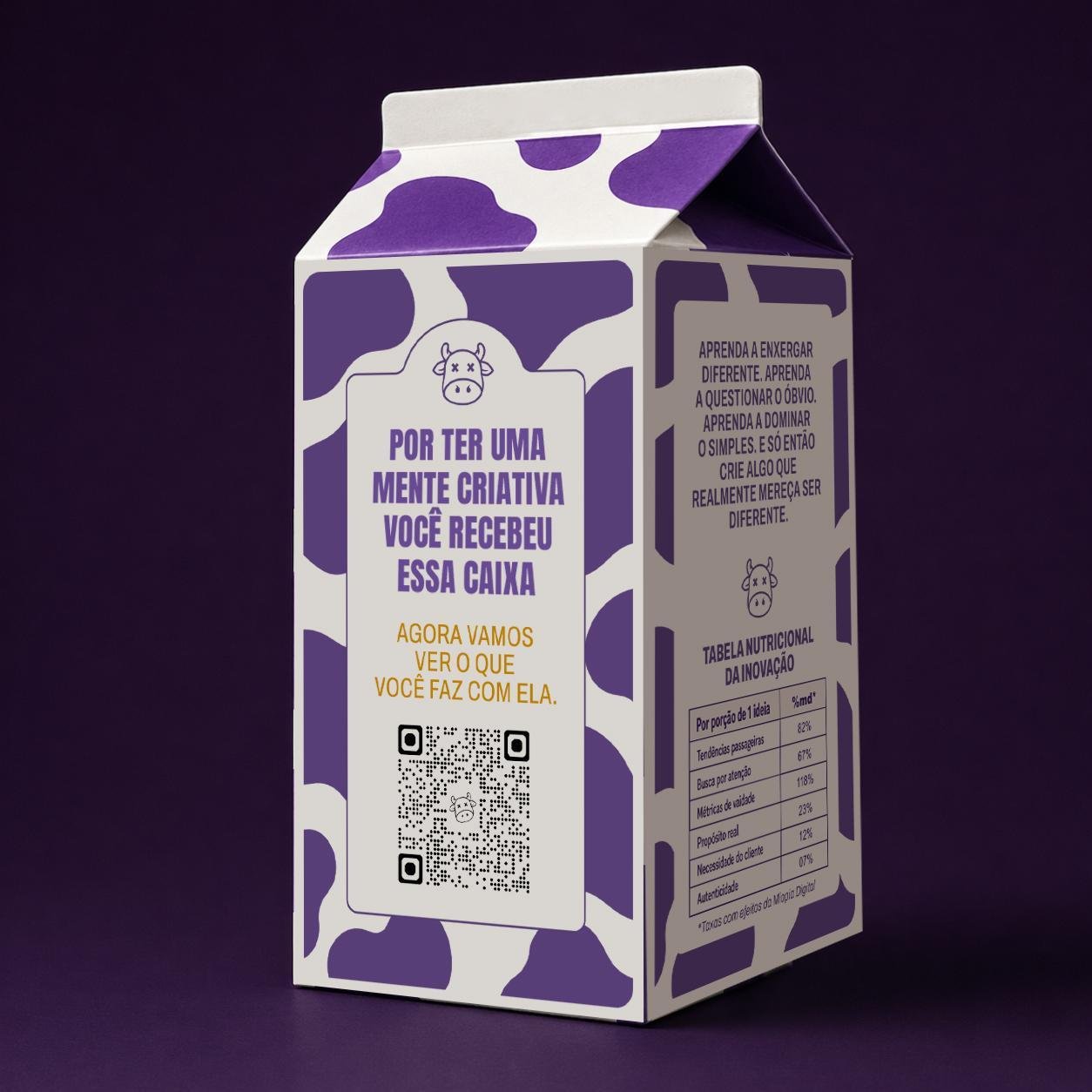 Verso da embalagem conceitual com QR Code